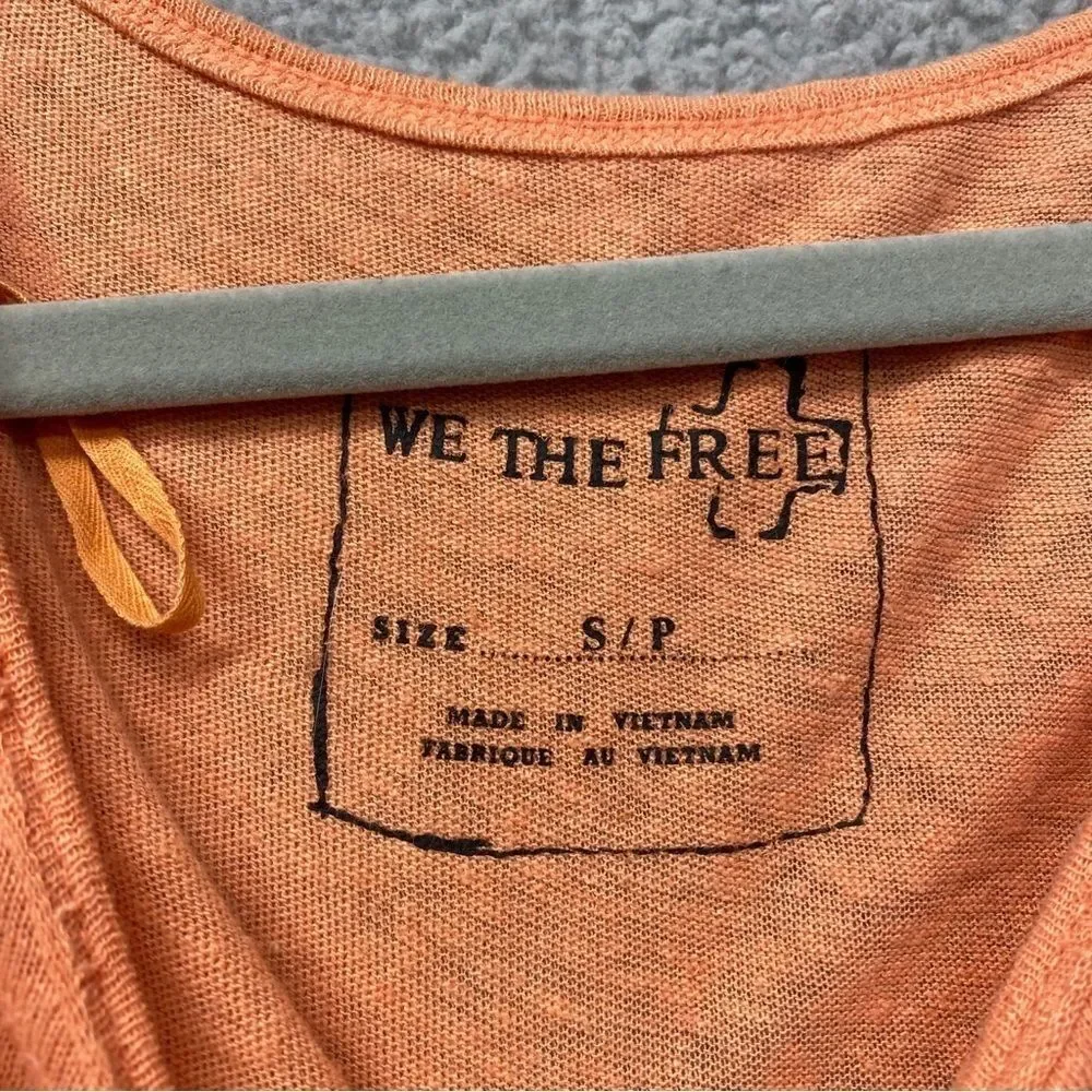 Free People We The Free Summers Tanktop Coral Linen Blend Sz S